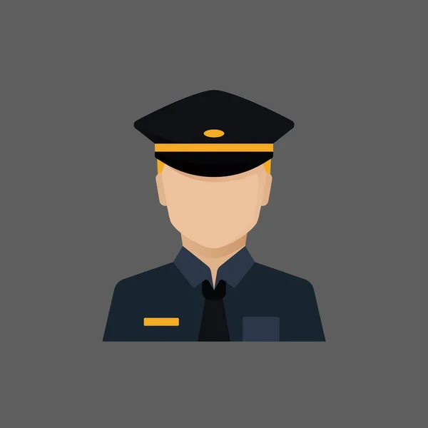 Αστυνομικό Εικονίδιο Επίπεδο Στυλ Απομονωμένο Λευκό Φόντο Εικονογράφηση Διανύσματος — Διανυσματικό Αρχείο