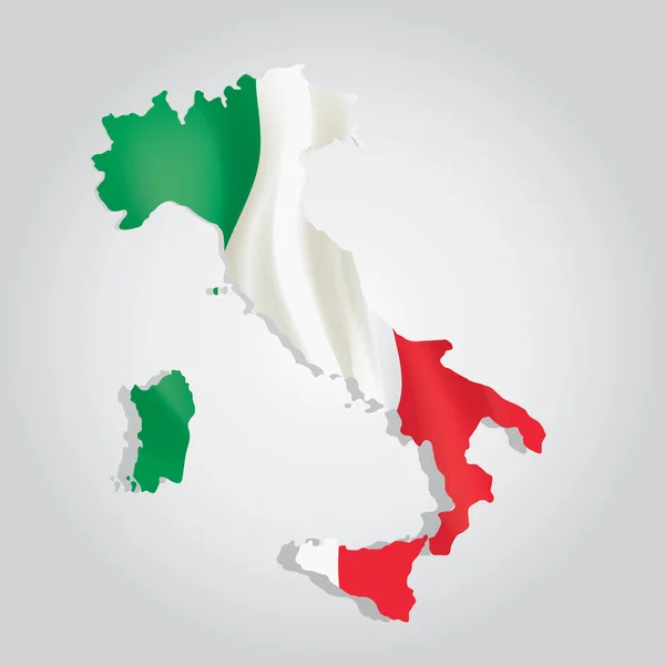 Mapa Italia Con Bandera Nigeria — Vector de stock