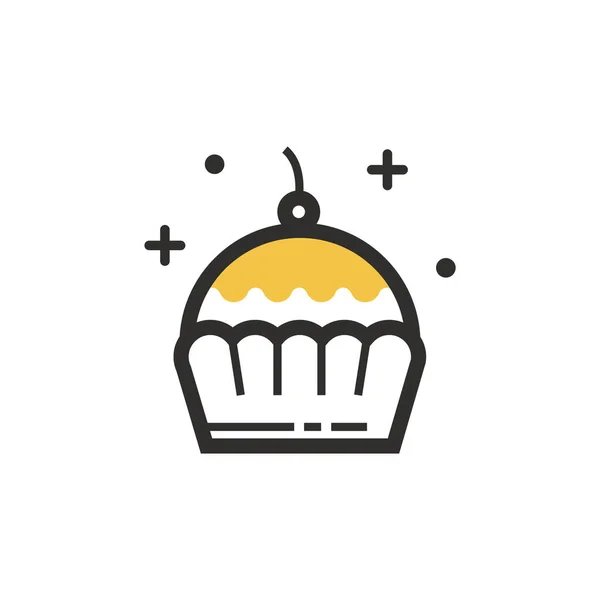 Birthday Cake Icon Vector Illustration Graphic Design — Stock Vector