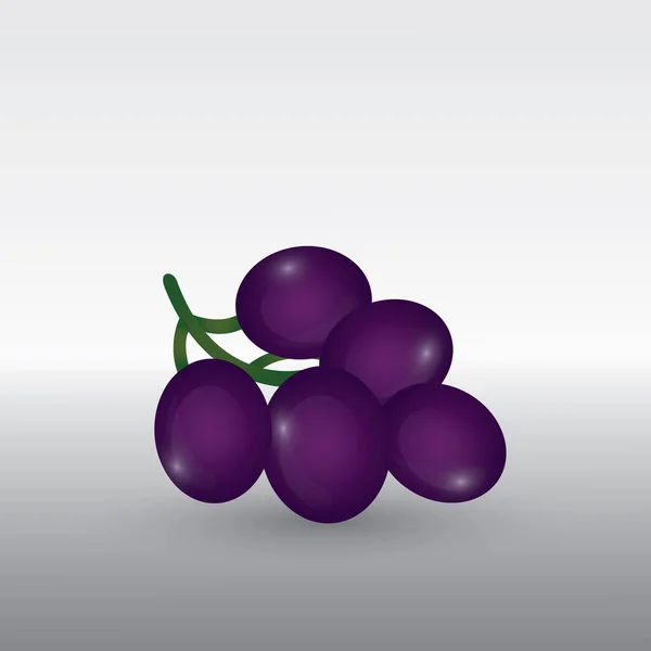 Icono Plano Uvas Ilustración Vectorial — Vector de stock