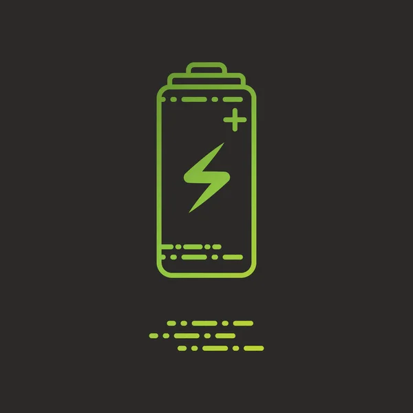Elektrische Batterij Plat Pictogram Vector Illustratie — Stockvector