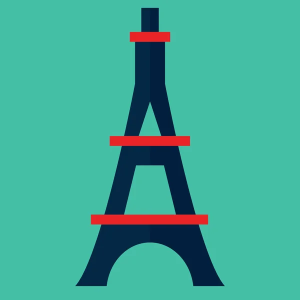 Vector Ilustración Icono Plano Moderno Torre Eiffel — Vector de stock