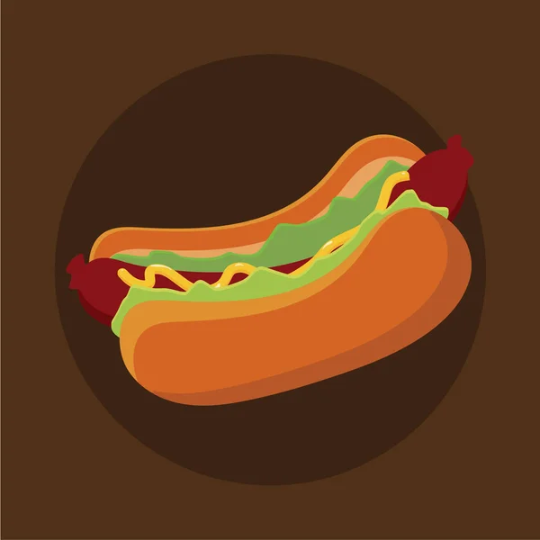 Hot Dog Con Ketchup Senape — Vettoriale Stock