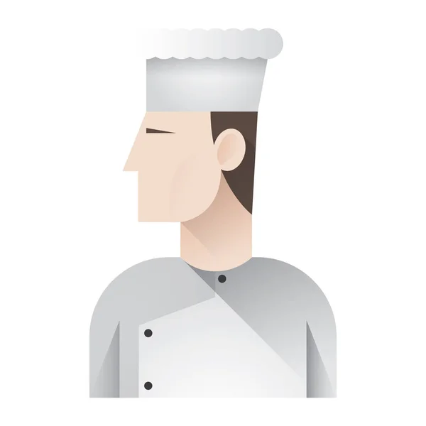 戴着帽子的厨师和白色背景上的统一矢量插图 — 图库矢量图片