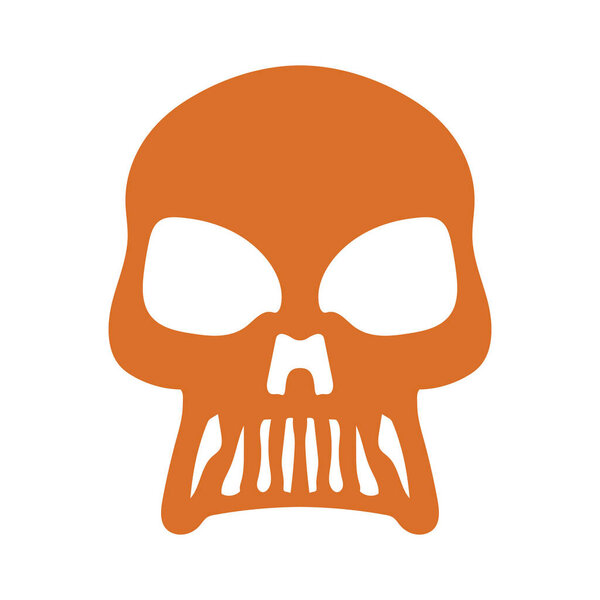 Голова черепа на Хэллоуин, векторная иллюстрация дизайна
