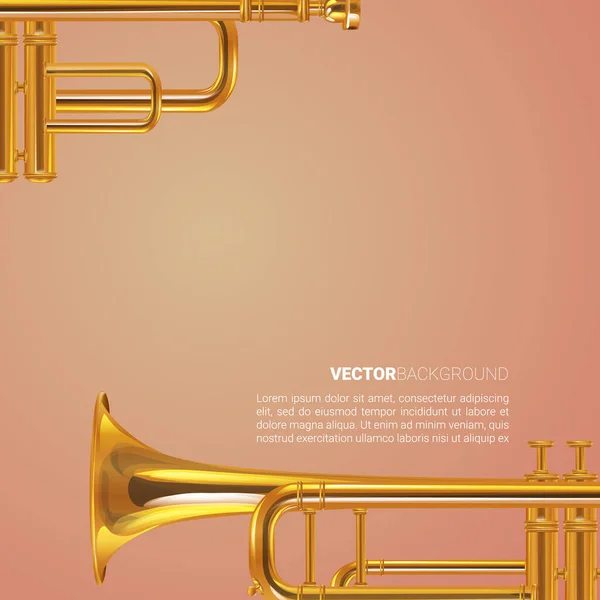 Illustration Vectorielle Une Trompette Dorée — Image vectorielle