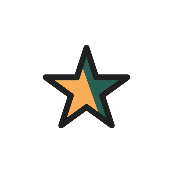 Hvězda Ikona Plochém Stylu Izolované Bílém Pozadí — Stockový vektor