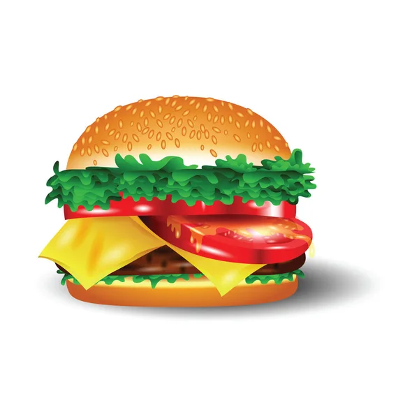 One Burger Vector Illustration — Stock Vector