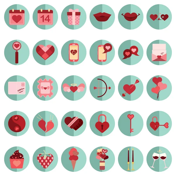 Valentine Icons Template Colorful Vector Illustration — Stock Vector