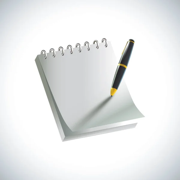 Notizblock Mit Stift Vektor Illustration Symbol — Stockvektor