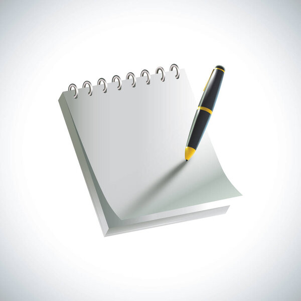 notepad with pen vector illustration icon 