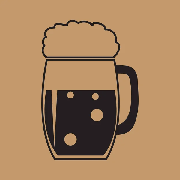 Bier Becher Designvektorillustration — Stockvektor