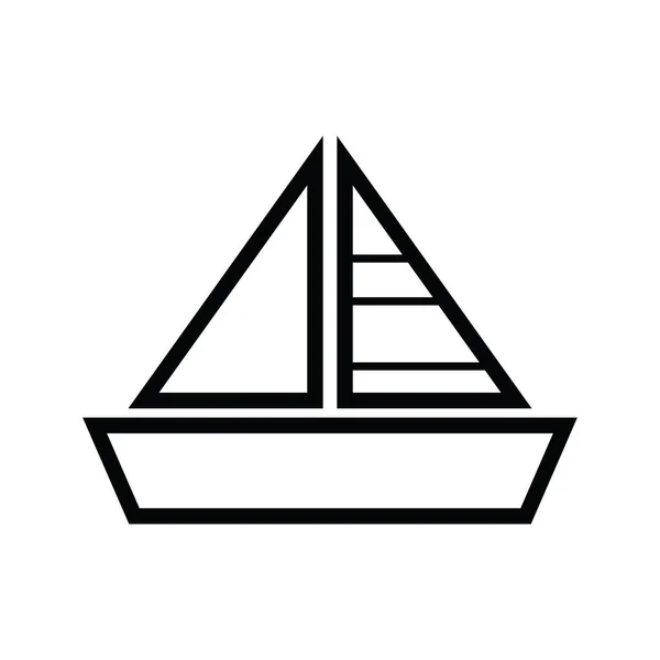 Yacht Icona Piatta Illustrazione Vettoriale — Vettoriale Stock
