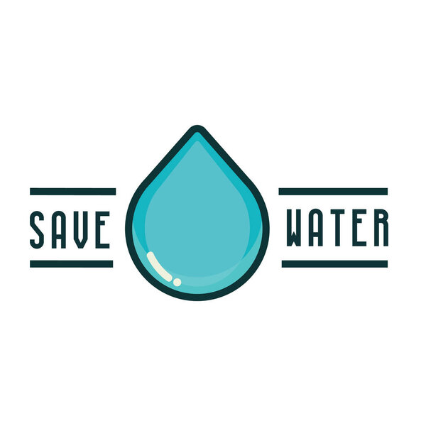 иконка капли воды в плоском стиле на белом фоне