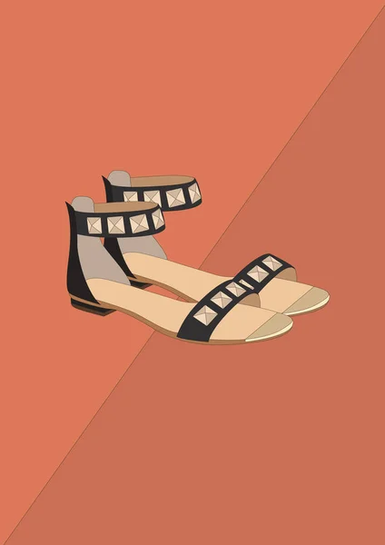 Обувь Стилизованная Векторная Иллюстрация — стоковый вектор