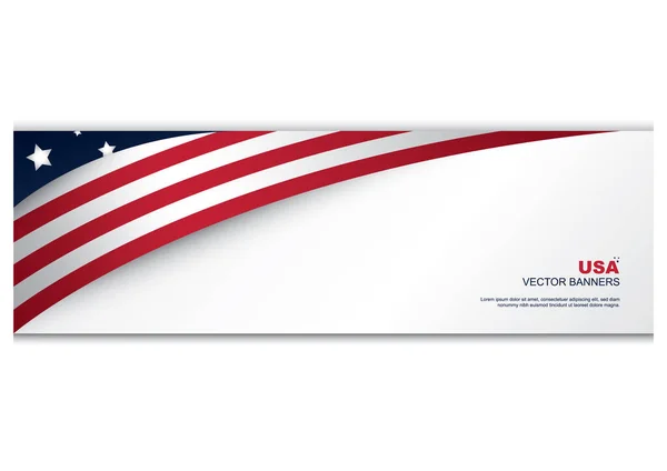 Amerikai Zászlók Vektor Illusztráció — Stock Vector