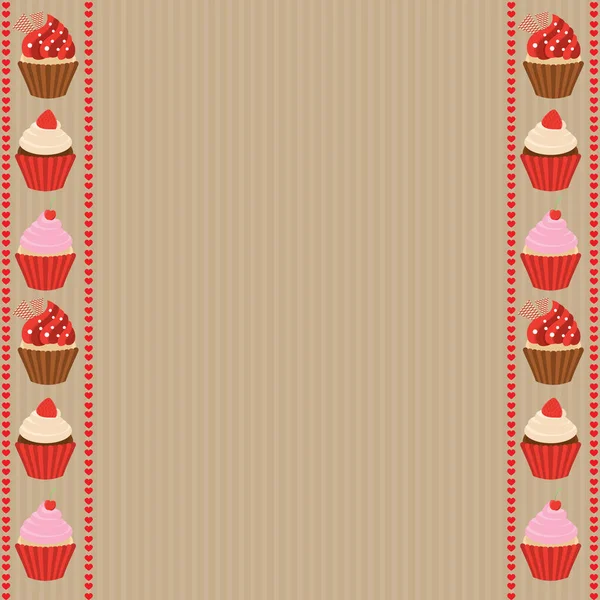 Cupcake Ilustración Vectorial Colorido — Vector de stock