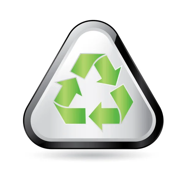 Recycle Sign Icon Vector Illustration — Stock Vector