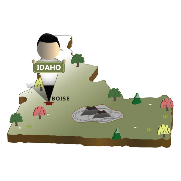 Idaho Mapa Del Estado Ilustración Vectorial — Archivo Imágenes Vectoriales