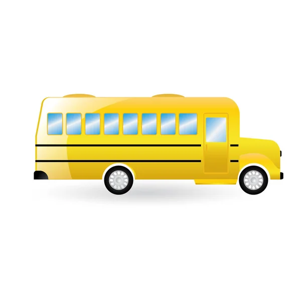 白い背景の黄色いバスは — ストックベクタ