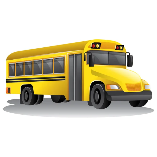 Yellow Bus Isolated White Background — Stock Vector