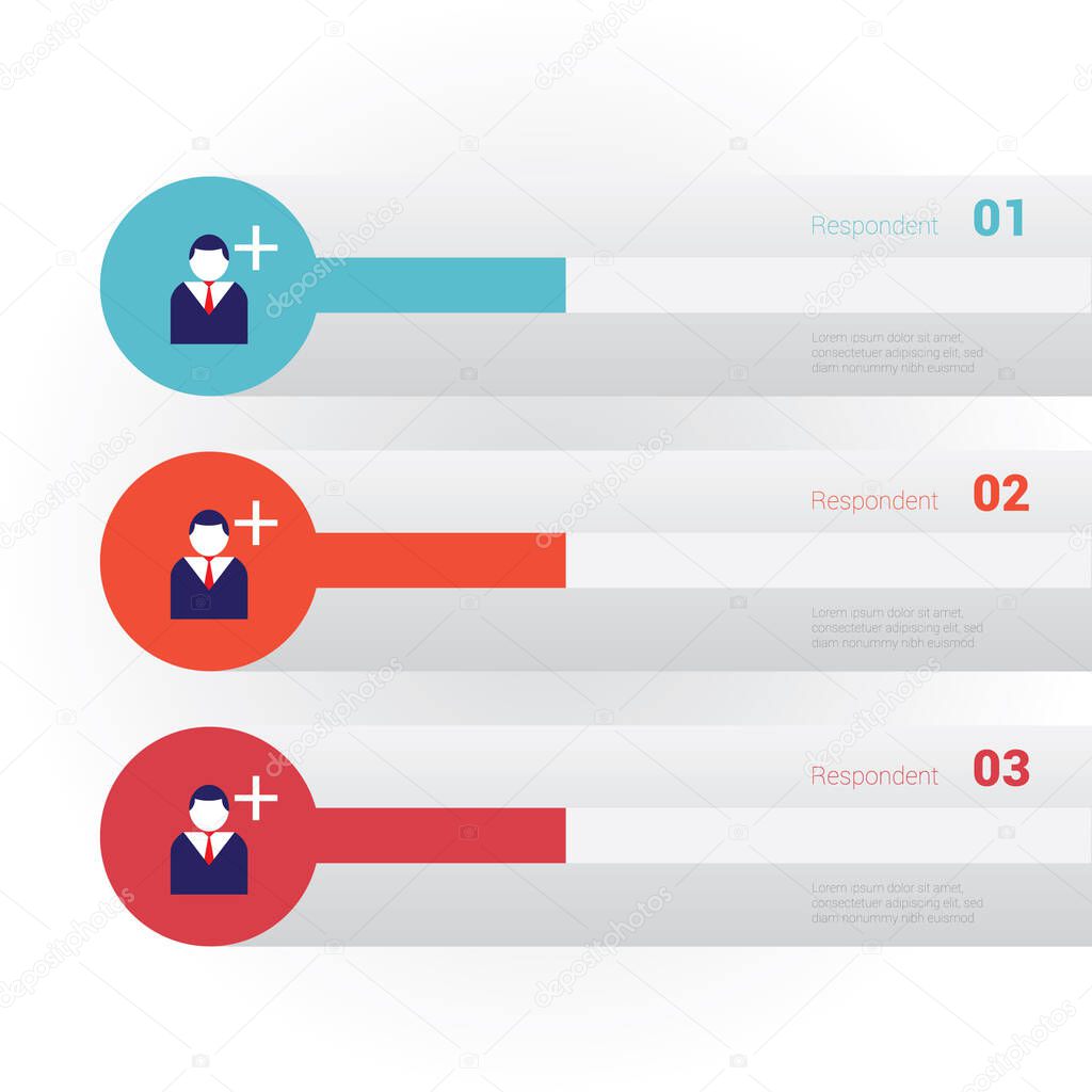 Infographic of respondent stylized vector illustration