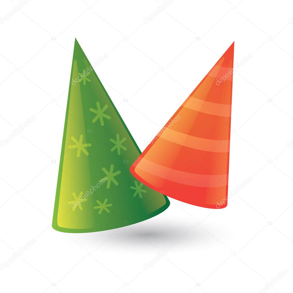 party hats, stylized vector illustration