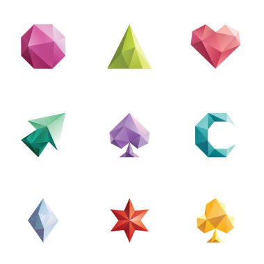 Gerçekleştirilmiş simgeler, biçimlendirilmiş vektör resimlemesi