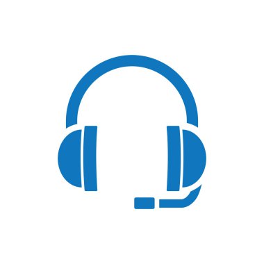 kulaklık yassı simgesi, vektör illüstrasyonu