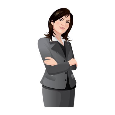 Genç iş kadını beyaz arka planda izole edilmiş