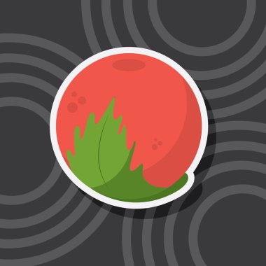 Siyah arkaplan vektör resimleme üzerine karpuz simgesi