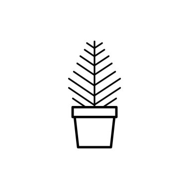 Siyah şekilli bitki simgesi beyaz arkaplanda izole edilmiş. bitki sembolü illüstrasyonu