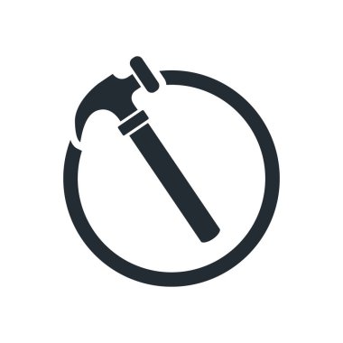 Pençe çekiç simgesi biçimlendirilmiş vektör illüstrasyonu