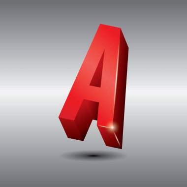 Vektör alfabesi. Z harfi. 3d oluşturma