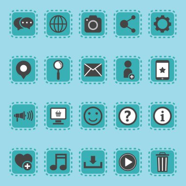 Modern düz tasarım simgelerinin vektör çizimi