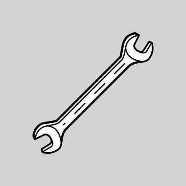 İngiliz anahtarı simgesi beyaz arkaplanda izole edilmiş. onarım sembolü vektör illüstrasyonu.