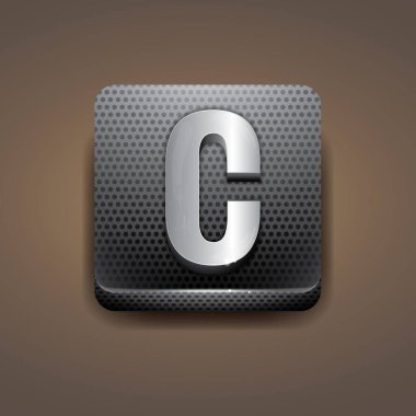 vektör alfabesi d. Siyah metal yazı tipi.