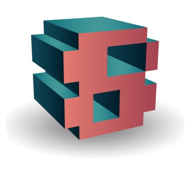 Renkli bir grup küpün soyut 3D canlandırması