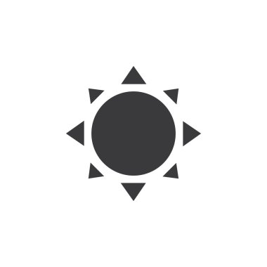 Güneş ikonu, vektör çizimi. düz tasarım biçimi