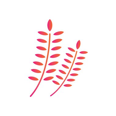 Yaprak sap düz simge, vektör illüstrasyonu