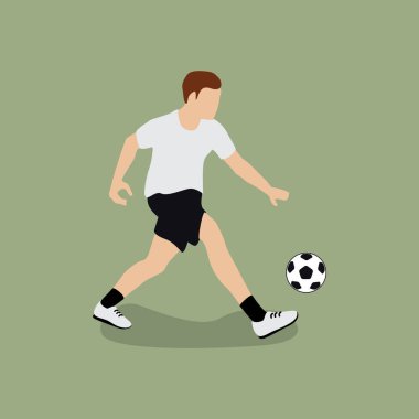 Yeşil arka planda topu olan futbolcu