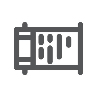 Alarm saat simgesi beyaz arkaplanda izole edilmiş siyah stilde. mobilya sembolü illüstrasyonu.