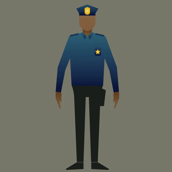 Policial Ícone Plano Ilustração Vetorial — Vetor de Stock