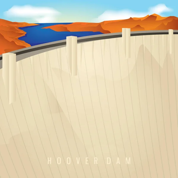 Hoover Dam Design Vector Illustration — Stock Vector