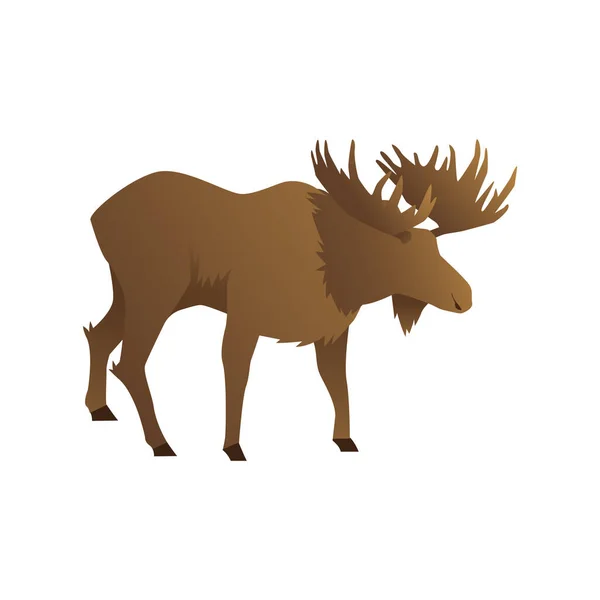 Vector Illustration Deer Silhouette — Stock Vector