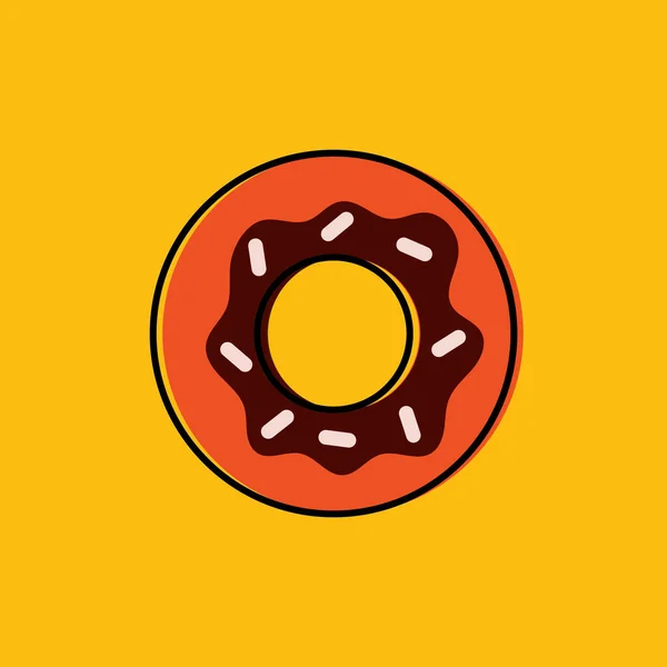 Donut Icoon Bakkerij Eten Drinken Thema Geïsoleerd Ontwerp Vectorillustratie — Stockvector