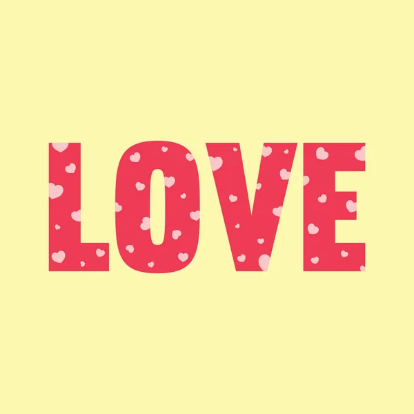 Love Text Pink Background — Stock Vector