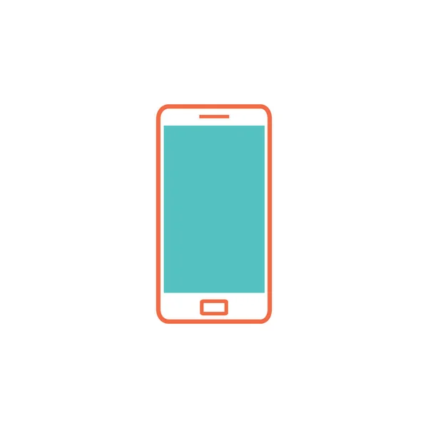 Smartphone Con Icono Móvil Estilo Diseño Plano — Vector de stock