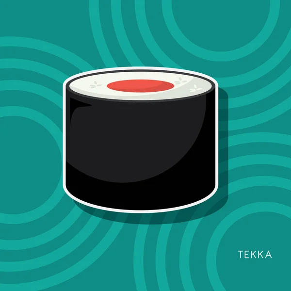 Diseño Sushi Sobre Fondo Negro Ilustración Vectorial — Vector de stock