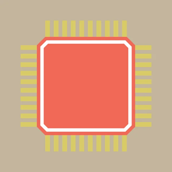 Ícone Plano Microchip Ilustração Vetor — Vetor de Stock